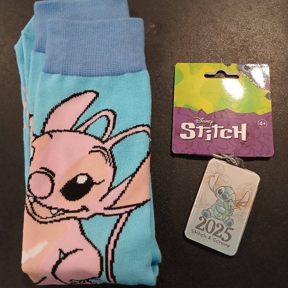 Stitch Pastel Bundle - socks and keychain
